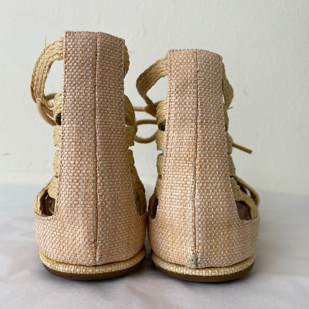 Gentle Souls Break My Heart 3 Raffia Leather Gladiator Sandals 7.5 - Picture 6 of 11